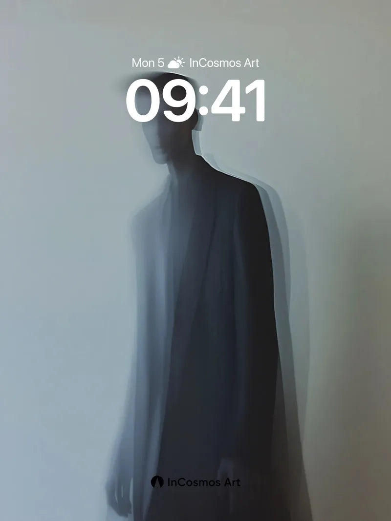 Ethereal Shadow Wallpaper with Floating Form