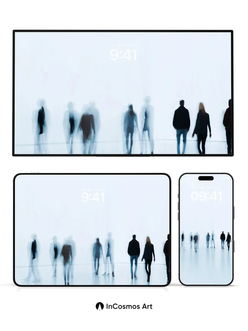 Echoes of Motion Wallpaper with Ghosted Figures