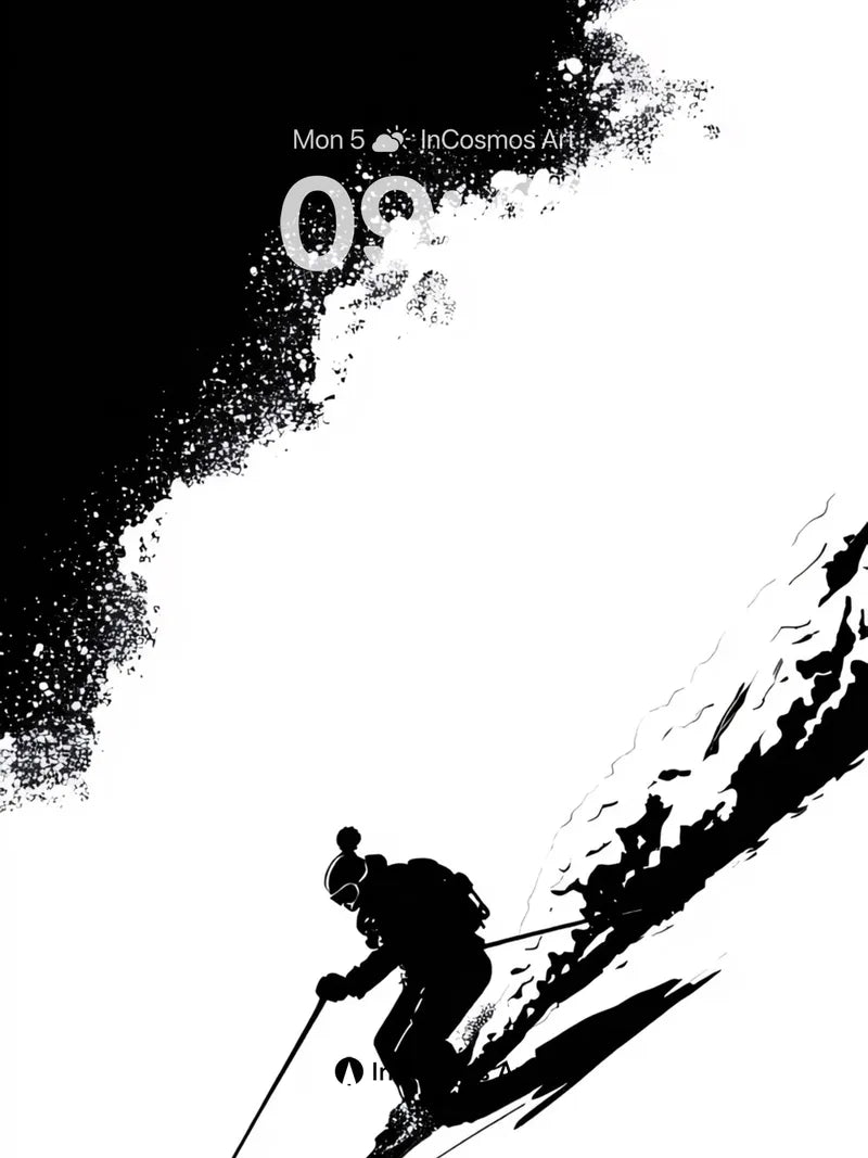 Silhouette Descent Wallpaper with Ink Storm