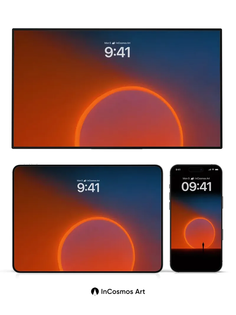 Solitary Horizon Wallpaper with Cosmic Ring