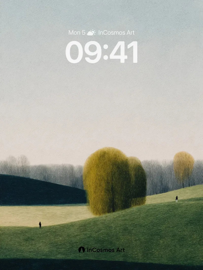 Quiet Horizon Wallpaper with Golden Trees wallpaper for iPhone, iPad & Mac