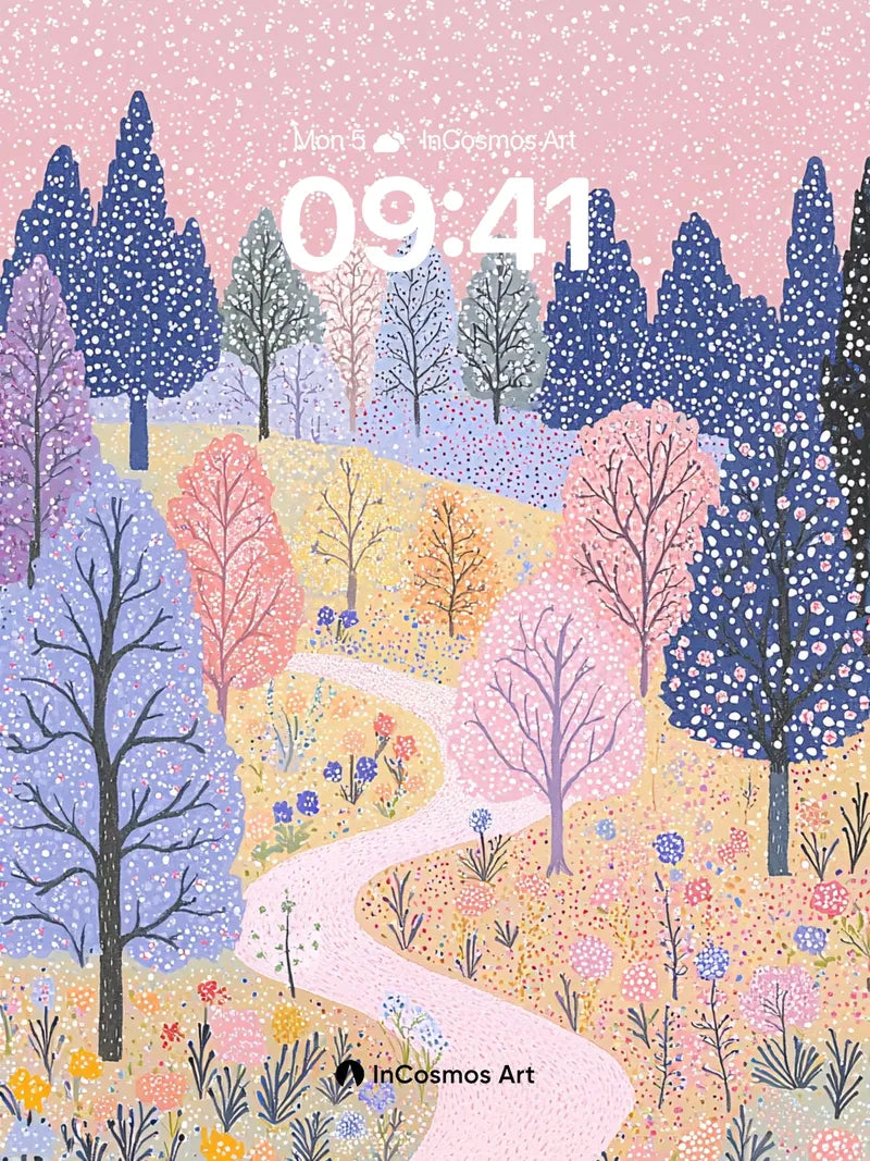 Whispering Meadow Wallpaper with Starlit Canopy