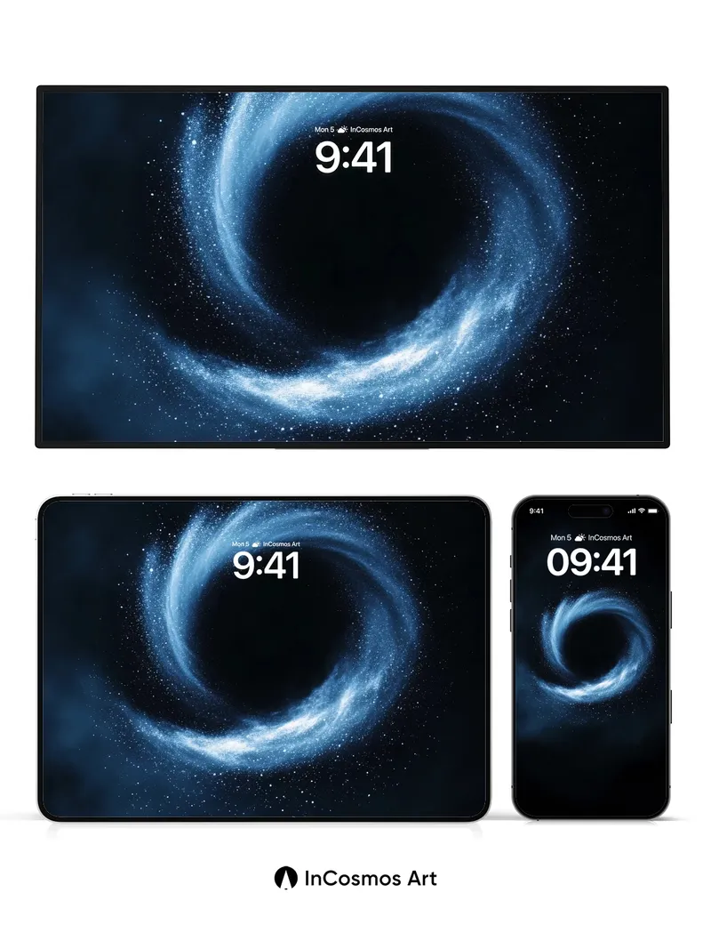 Cosmic Vortex Wallpaper with Starlight Whirl