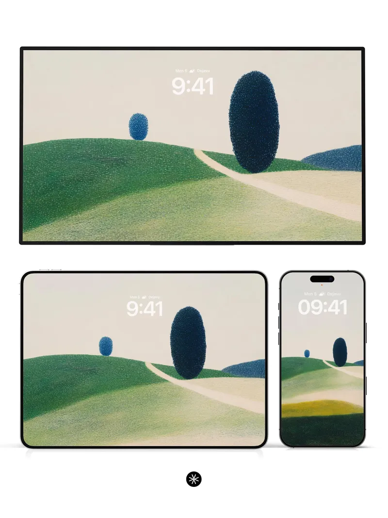 Serene Hillside Gradient Flow Wallpaper