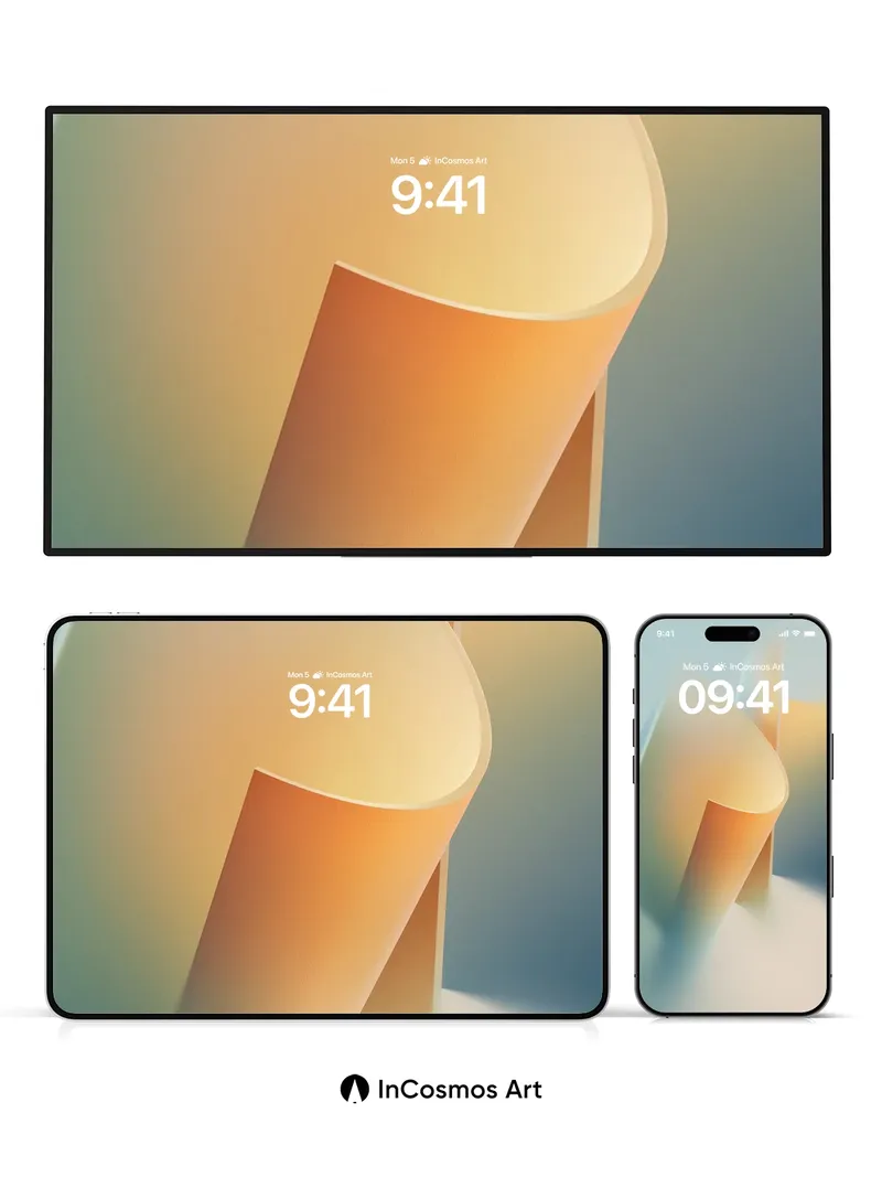 Serene Gradient Wallpaper with Soft Curved Forms