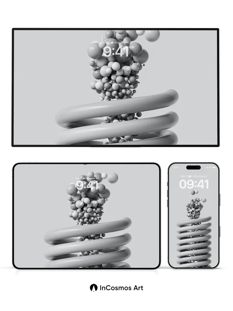 Floating Sphere Wallpaper with Coiled Gravity