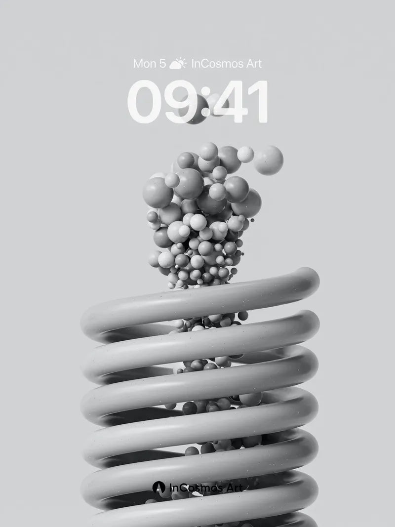 Floating Sphere Wallpaper with Coiled Gravity