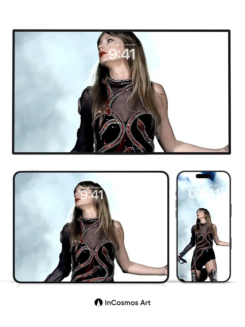 Neon Serpent Wallpaper with Electric Veil