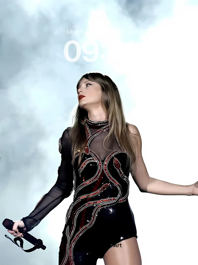 Neon Serpent Wallpaper with Electric Veil