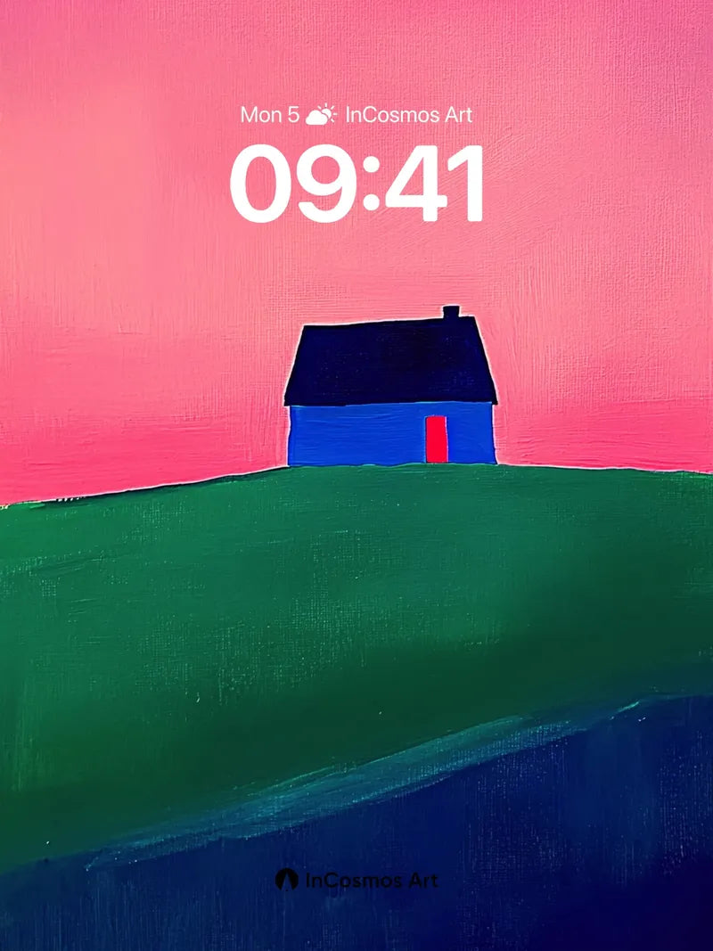 Silent Hillside Wallpaper with Crimson Sky