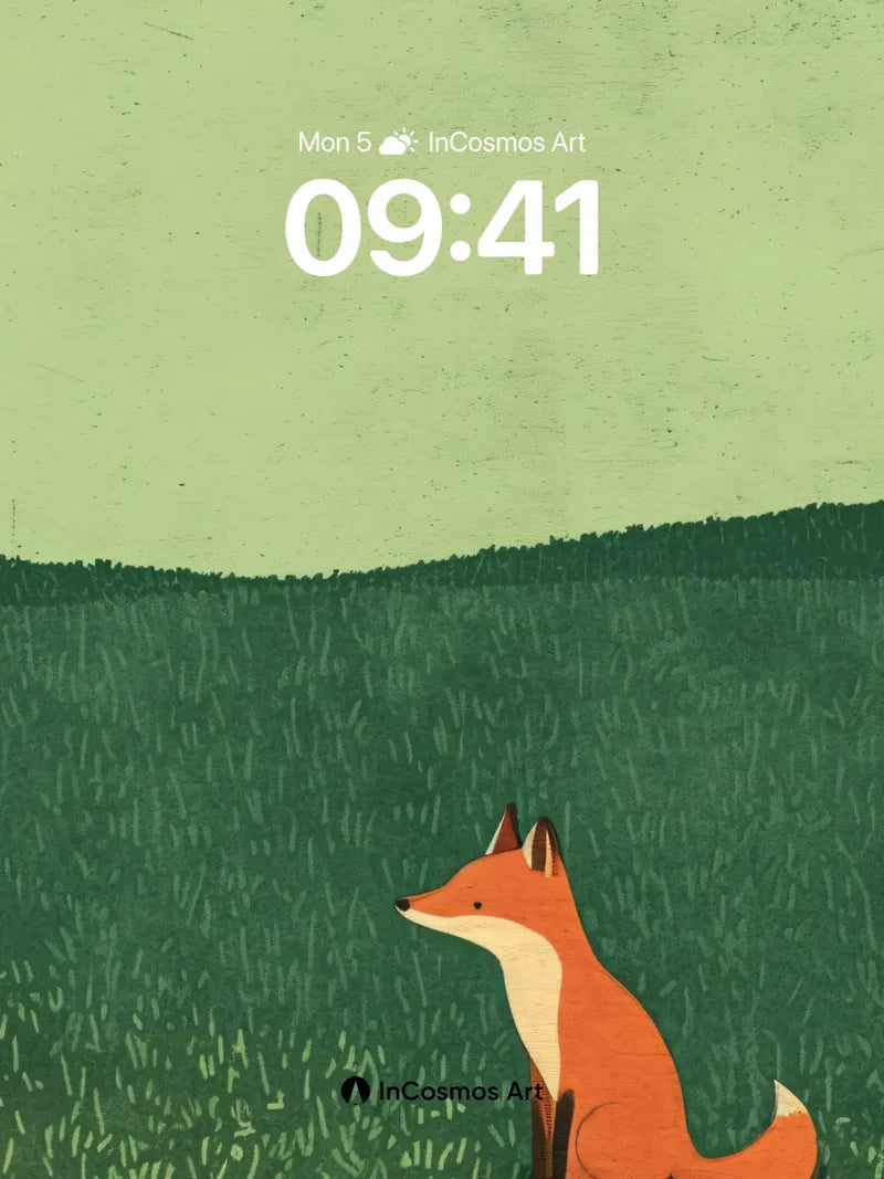 Quiet Fox Wallpaper with Whispering Grass