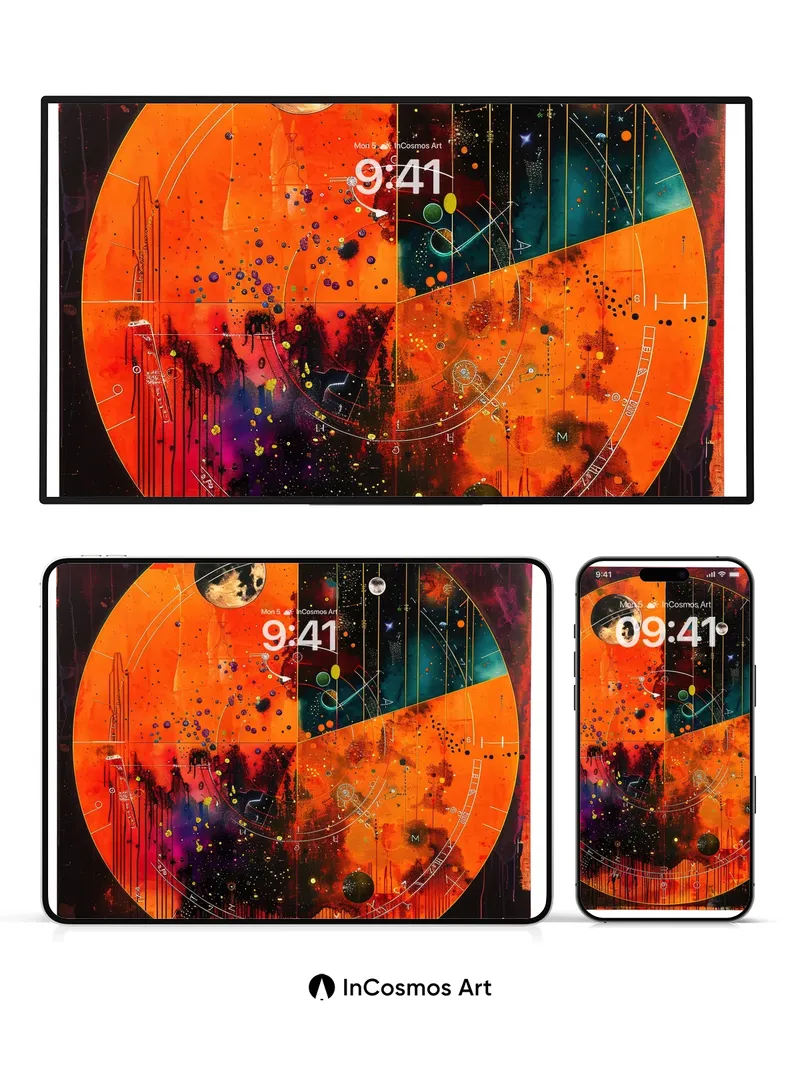 Cosmic Lattice Wallpaper with Celestial Traces