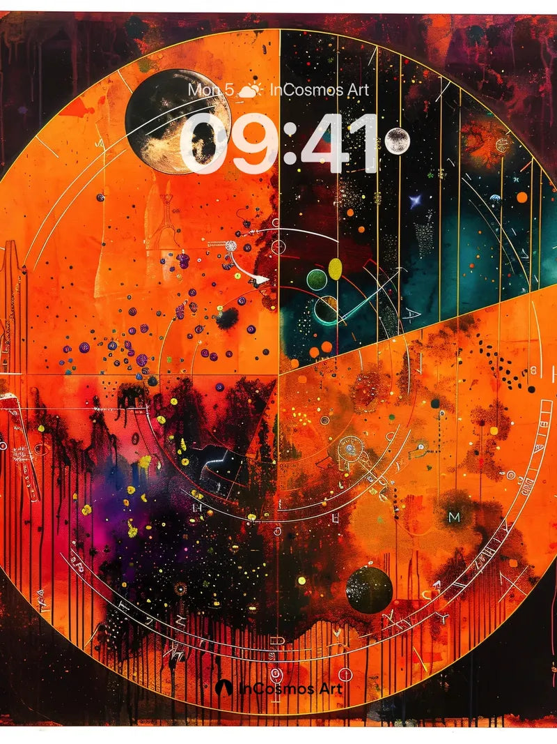 Cosmic Lattice Wallpaper with Celestial Traces