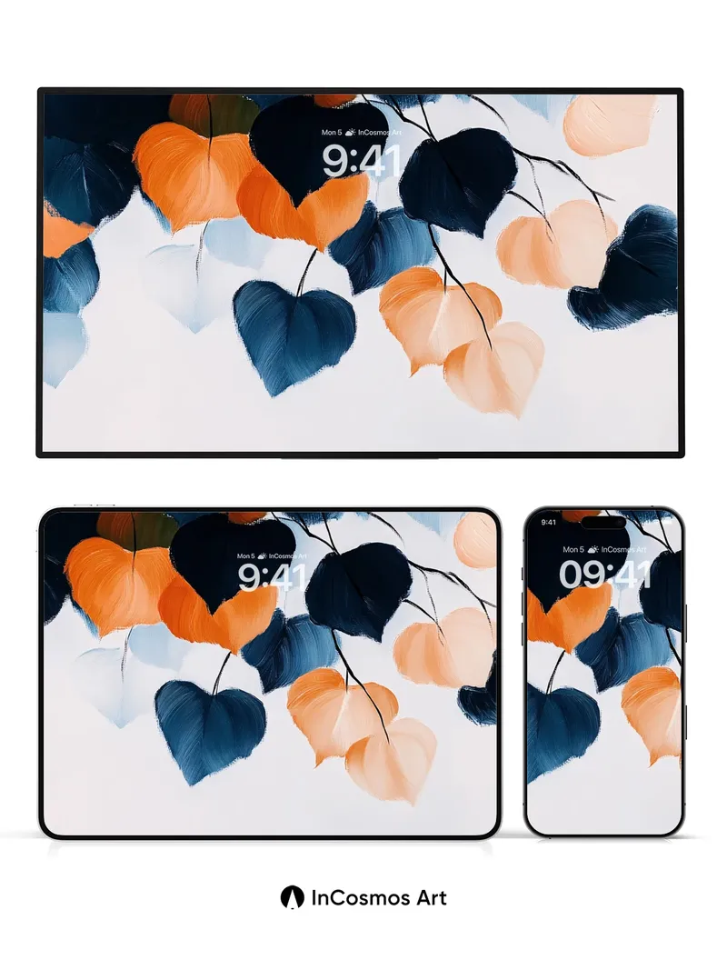 Whispering Leaves Wallpaper with Ethereal Hues