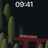 Midnight Forest Wallpaper with Floating Train wallpaper for iPhone, iPad & Mac