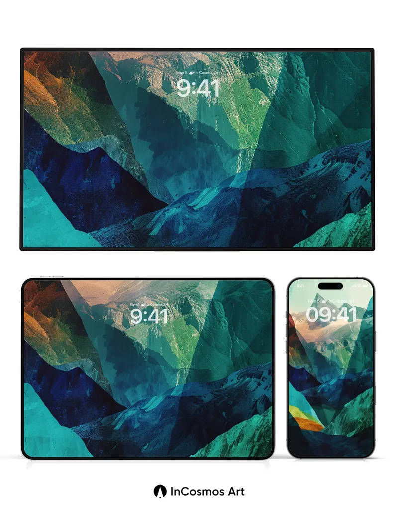 Crimson Veil Wallpaper with Geometric Peaks