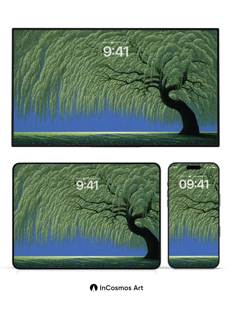 Serenity Weeping Willow Wallpaper with Whispering Leaves