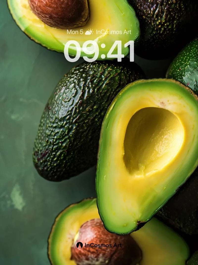 Velvet Avocado Wallpaper with Golden Core