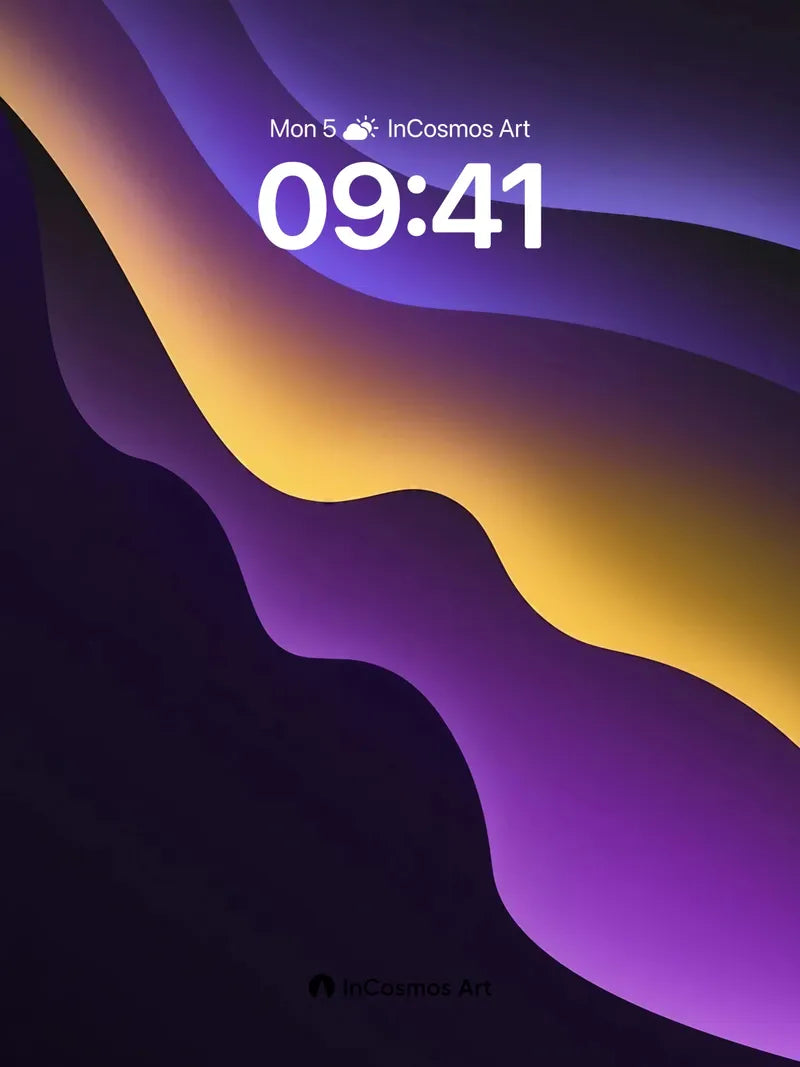 Luminous Wave Wallpaper with Amber Pulse