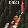 Whispering Forest Wallpaper with Miniature City wallpaper for iPhone, iPad & Mac