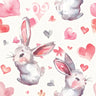 Whimsical Hare Wallpaper with Watercolor Hearts wallpaper for iPhone, iPad & Mac