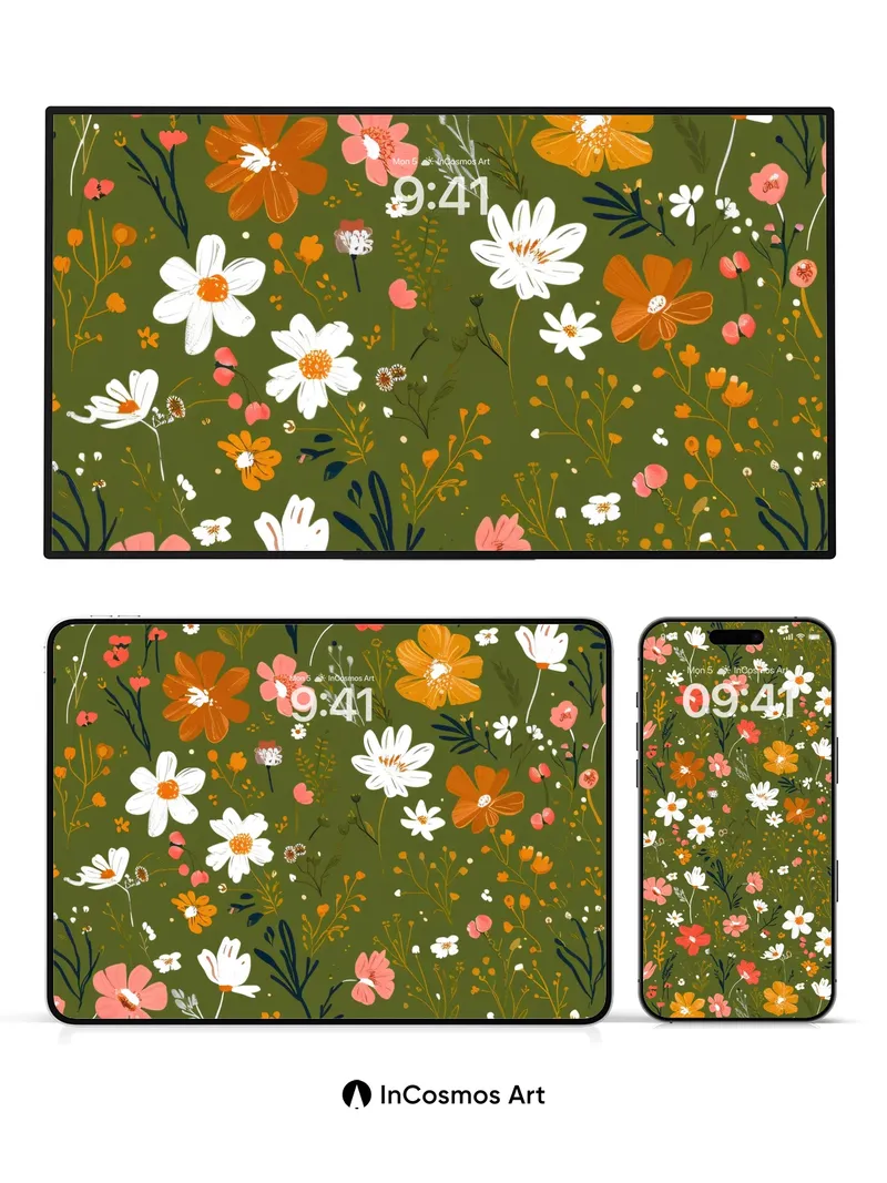 Whispering Meadow Wallpaper with Wildflower Hues