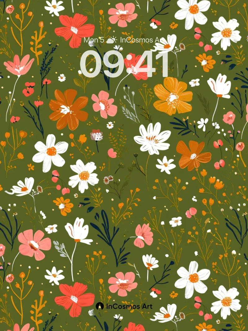 Whispering Meadow Wallpaper with Wildflower Hues