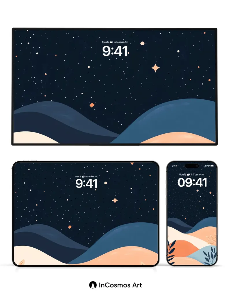 Stellar Dunes Wallpaper with Desert Whispers