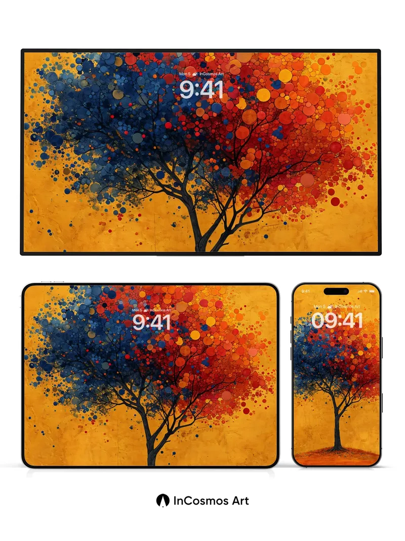 Chromatic Pulse Wallpaper with Cosmic Canopy