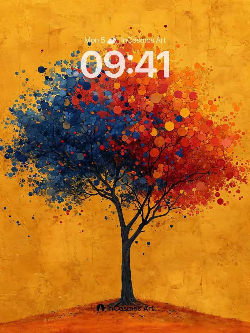 Chromatic Pulse Wallpaper with Cosmic Canopy