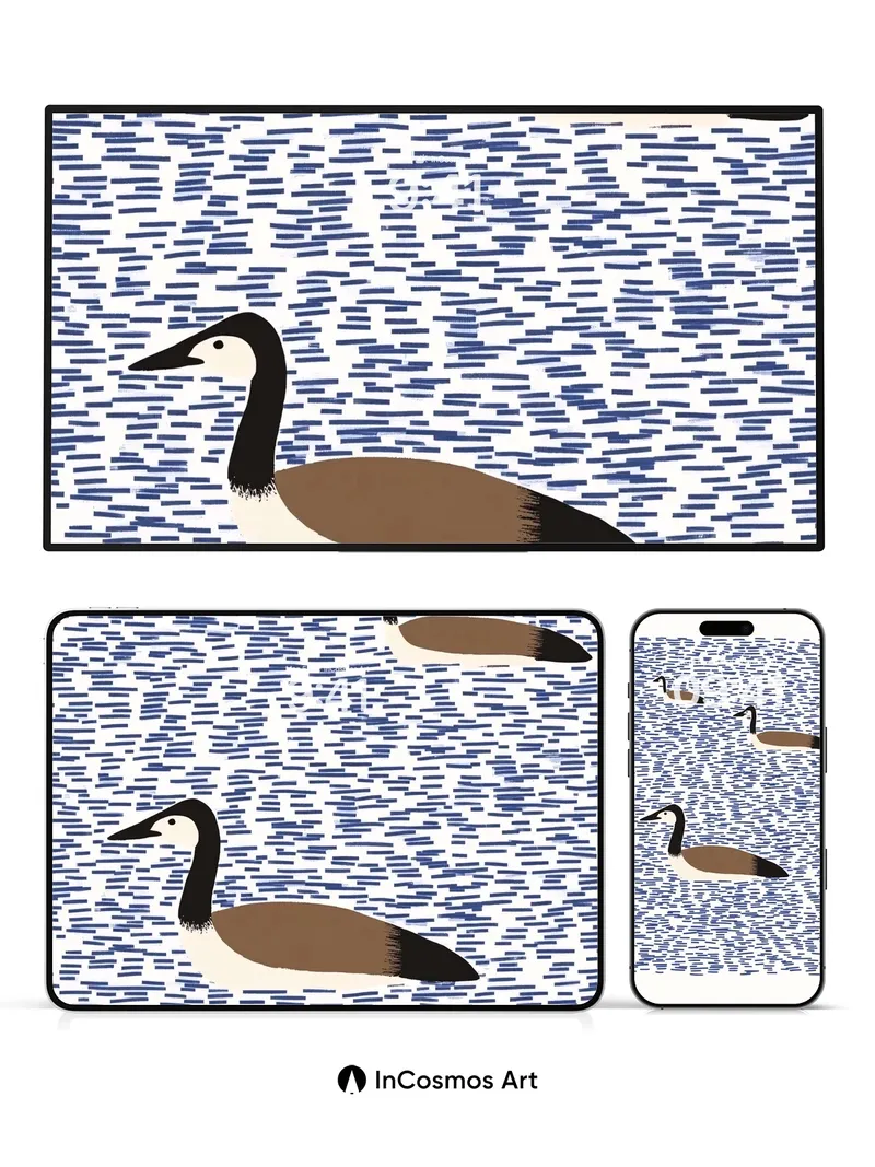 Serenity Duck Float Wallpaper with Textured Water