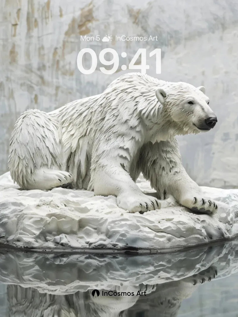 Serenity on Ice Wallpaper with Polar Reflection