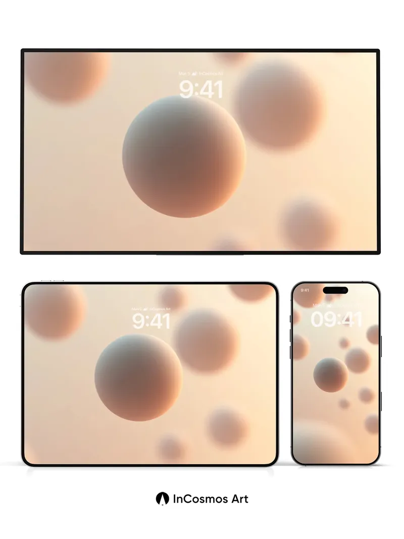 Serene Sphere Wallpaper with Floating Light