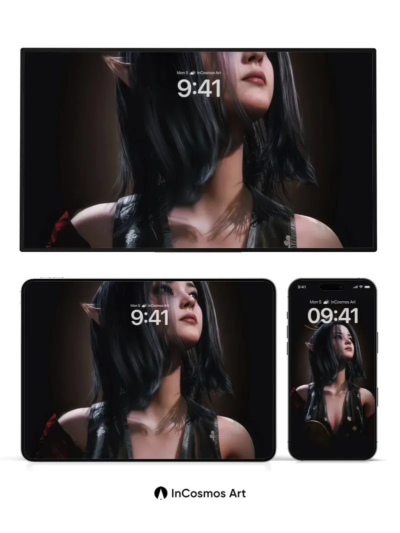 Shadowed Elegance Wallpaper with Elven Grace