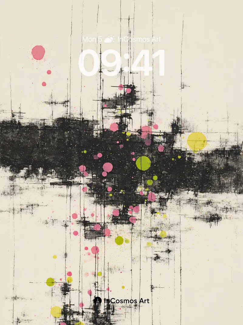 Quiet Rainfall Wallpaper with Splattered Ink wallpaper for iPhone, iPad & Mac