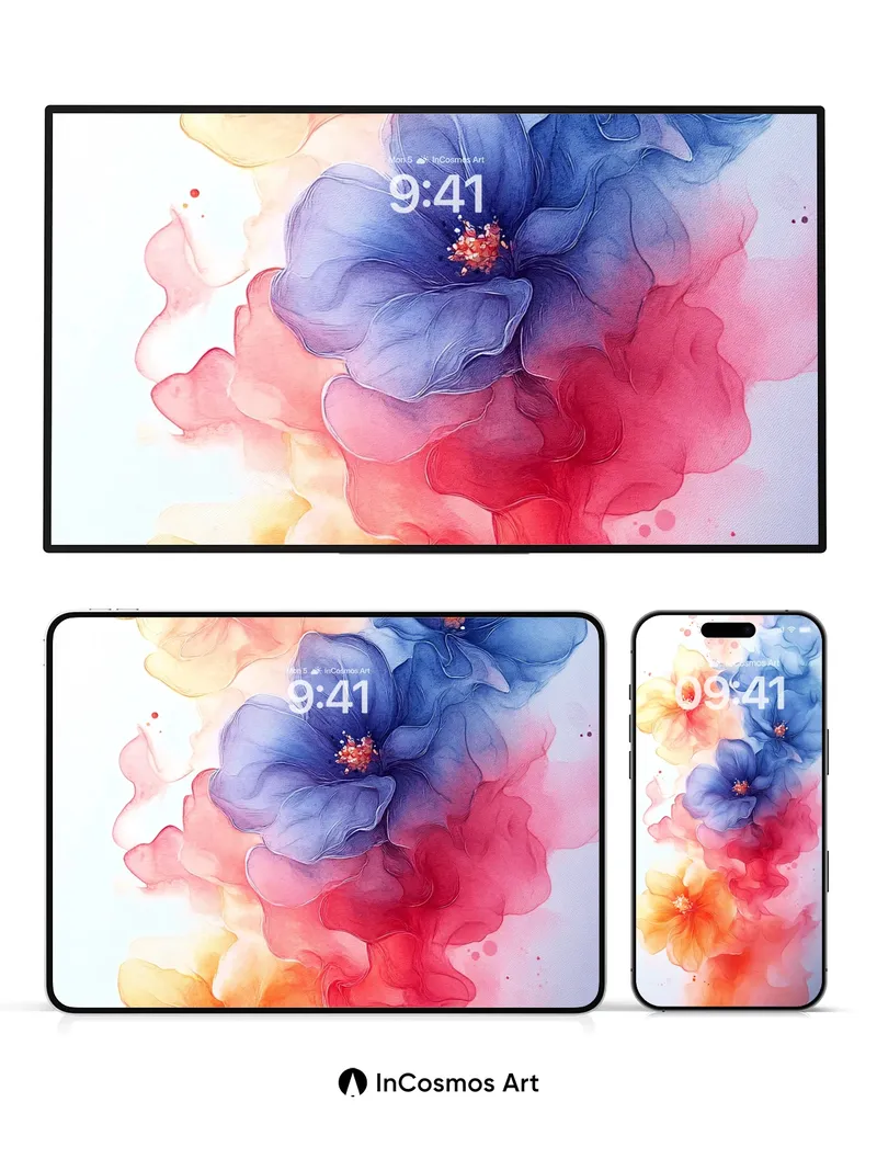 Luminous Bloom Wallpaper with Ethereal Petals