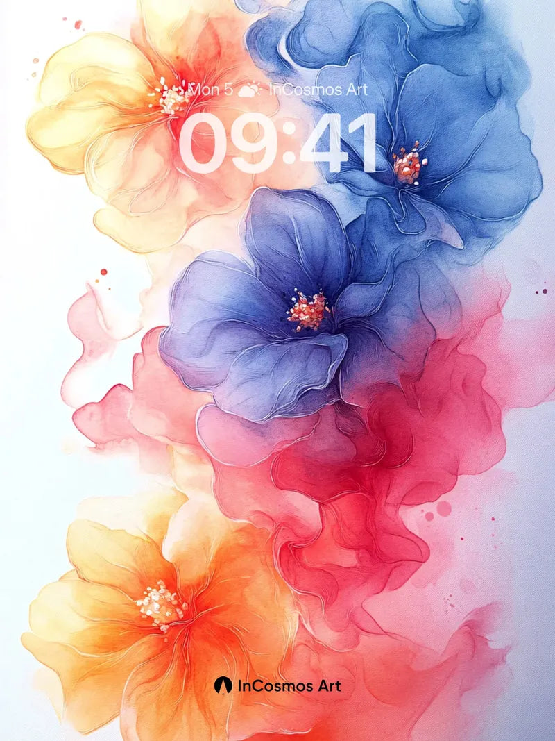 Luminous Bloom Wallpaper with Ethereal Petals