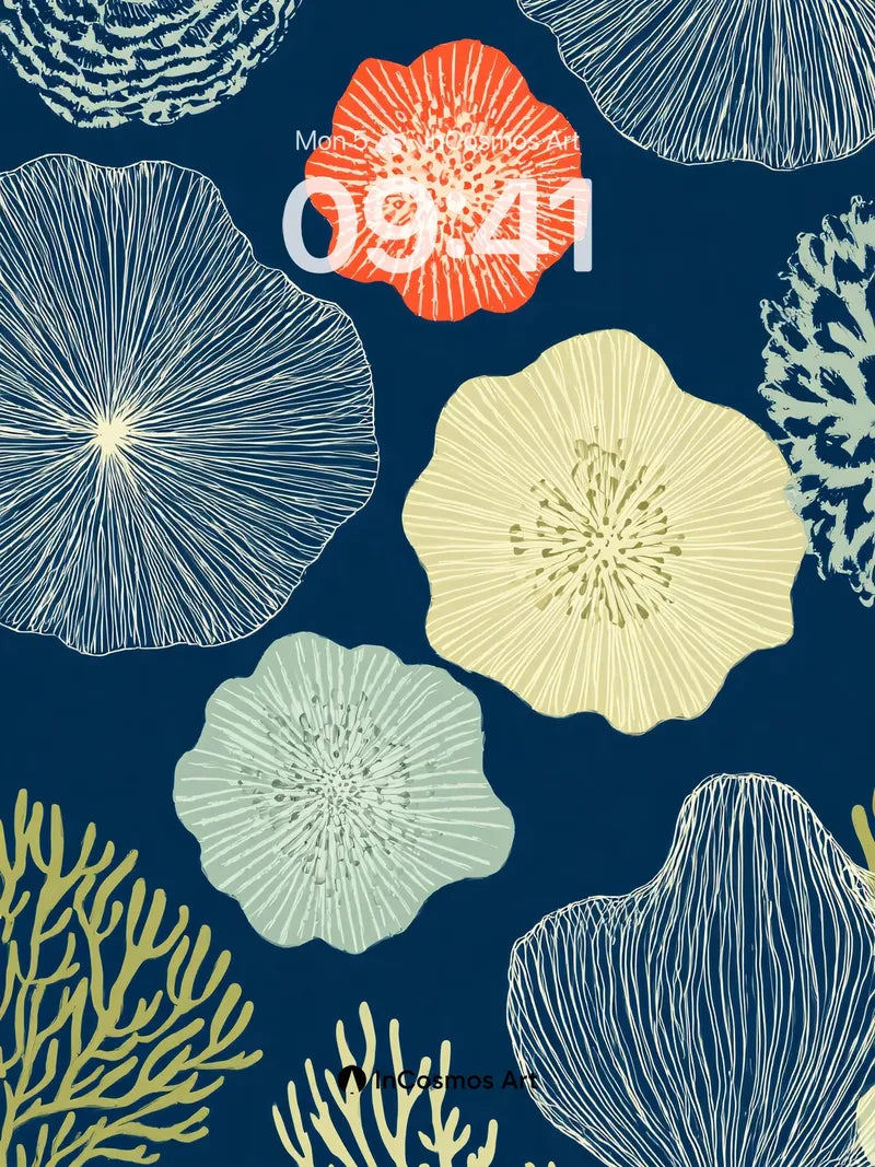 Oceanic Reverie Wallpaper with Coral Whispers wallpaper for iPhone, iPad & Mac