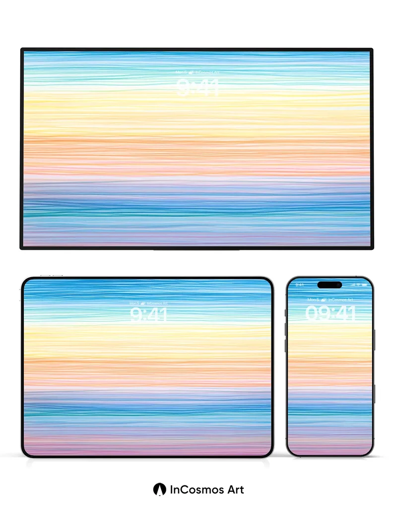 Serenity Gradient Wallpaper with Ethereal Stripes