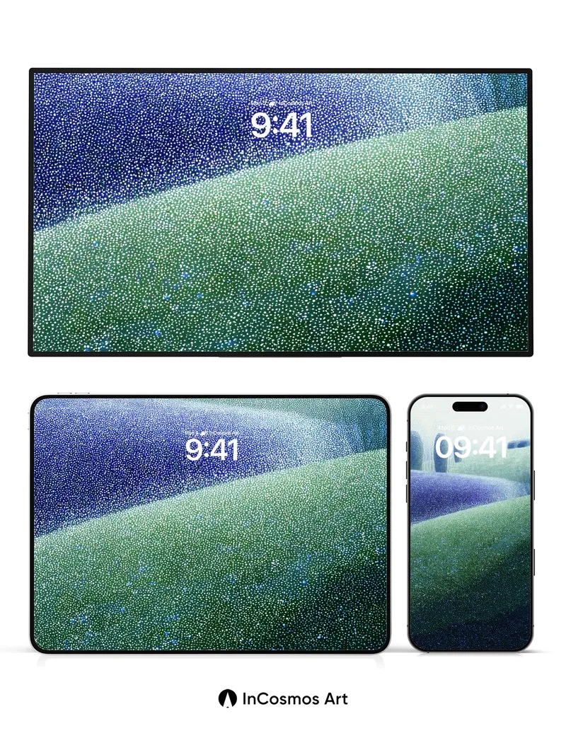 Mist-Woven Fields Wallpaper with Starlight Texture