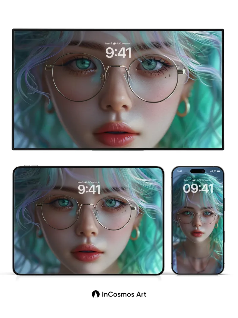 Aquamarine Whispers Wallpaper with Ethereal Light