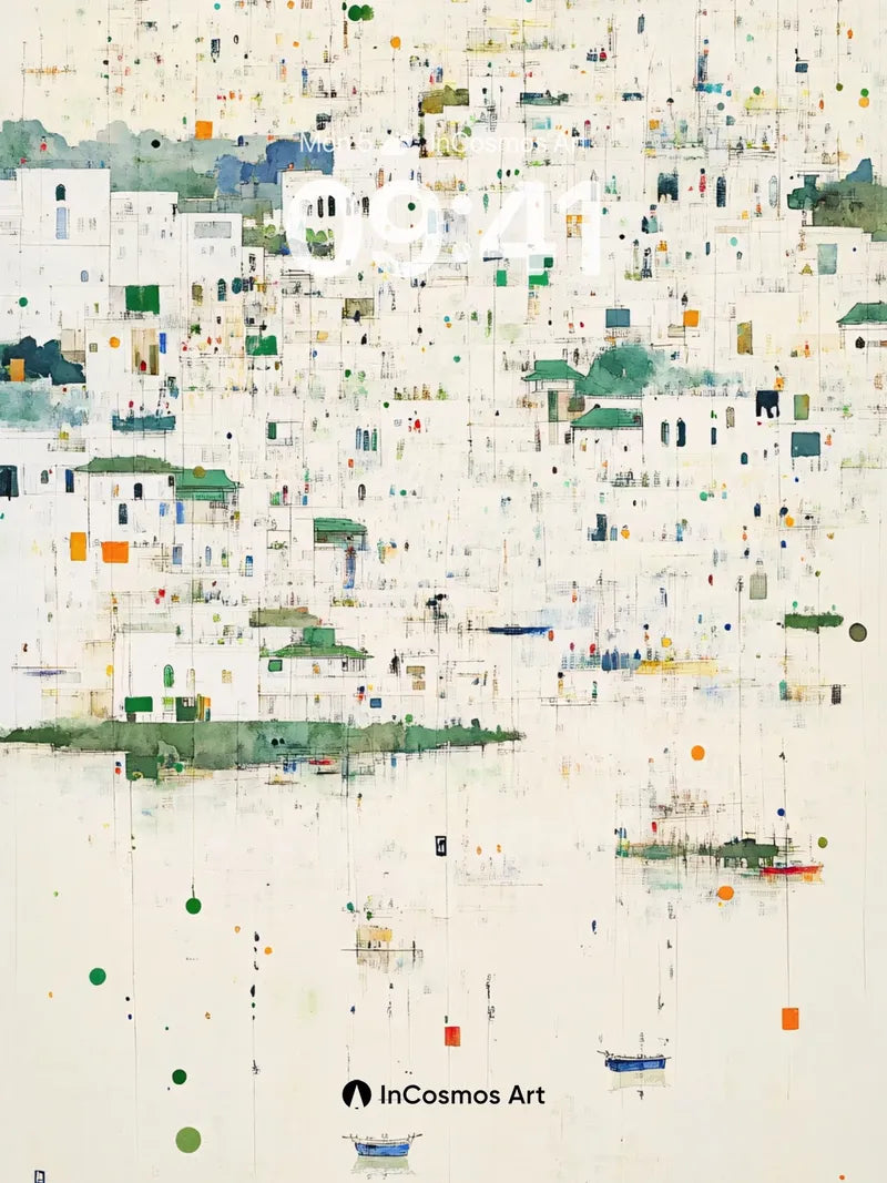 Whispering Village Wallpaper with Floating Dots