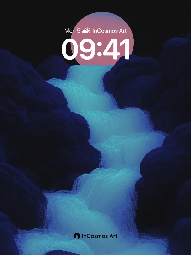 Luminous Cascade Wallpaper with Celestial Glow