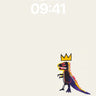 Crowned Dino Wallpaper with Basquiat Edge wallpaper for iPhone, iPad & Mac