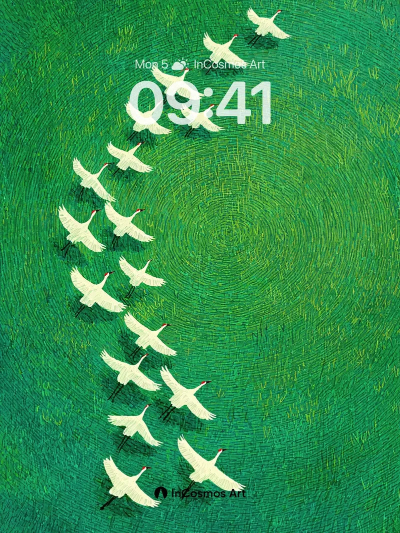 Serenity Flight Wallpaper with Emerald Ripples