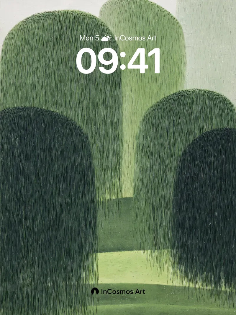 Whispering Canopy Wallpaper with Solitary Cat