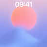 Serene Horizon Wallpaper with Floating Sun wallpaper for iPhone, iPad & Mac