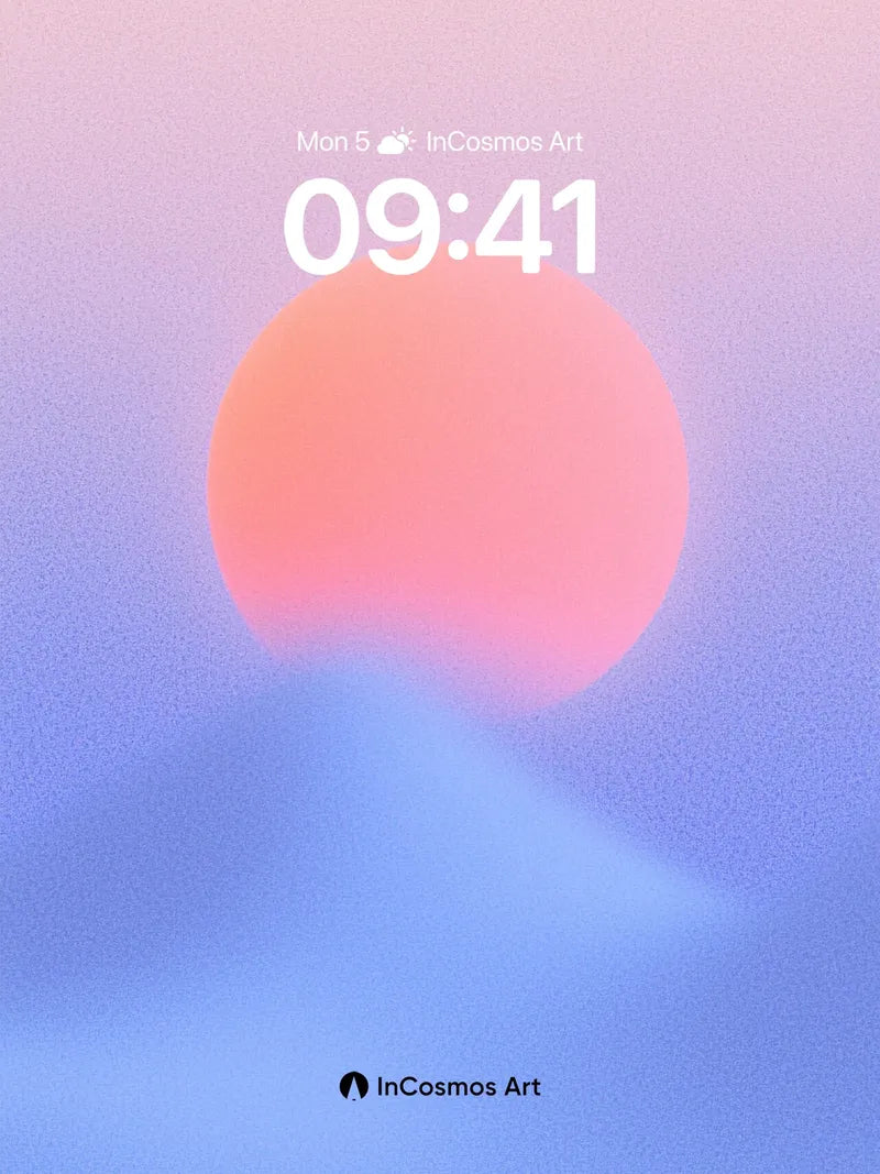 Serene Horizon Wallpaper with Floating Sun