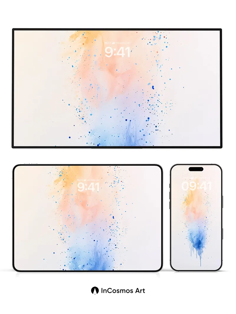 Serene Drip Wallpaper with Ethereal Color Bloom