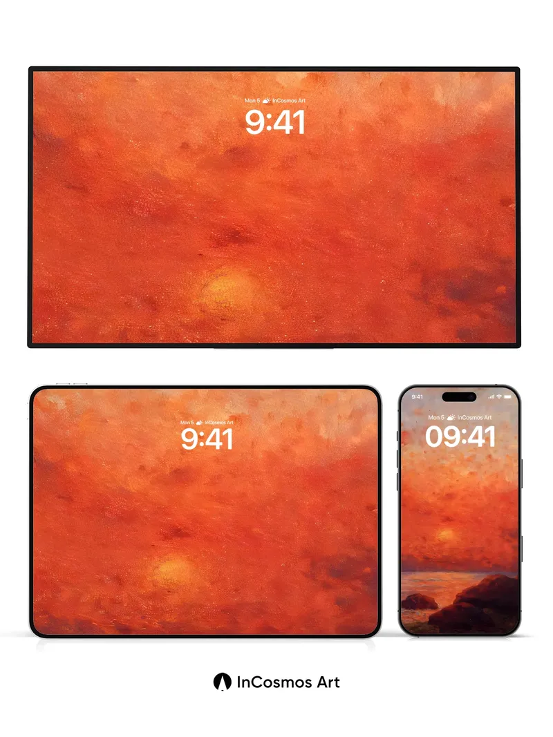 Crimson Horizon Wallpaper with Sunset Breath